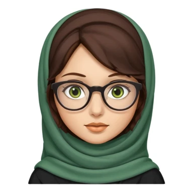A hijab brunnet girl with glasses and a girl with dark amber waivy hair and green eyes  sticker