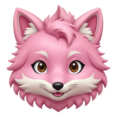 Pink fox character face sticker