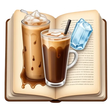 Open book and ice coffee  sticker