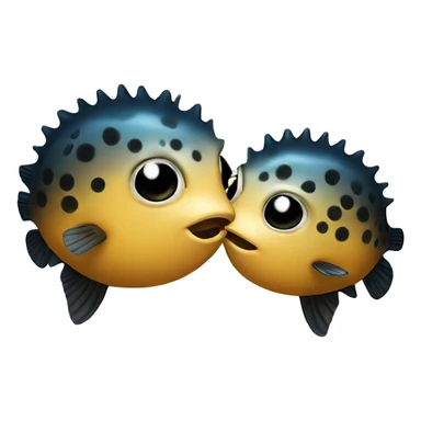 Kissing a blowfish  sticker
