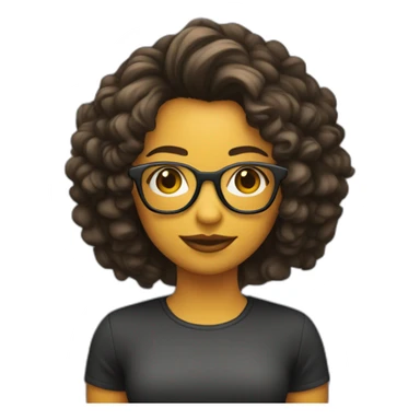 Chica de pelo rizado oscuro con gafas sticker