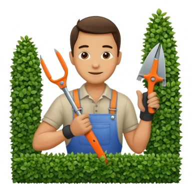 jardinier qui taille une haie sticker
