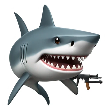 Shark with ak47 sticker