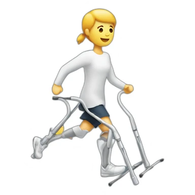 Person running with crutches sticker