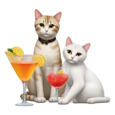 four cats at a cocktail party sticker