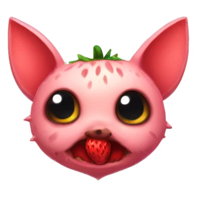 Strawberry bat cute  sticker