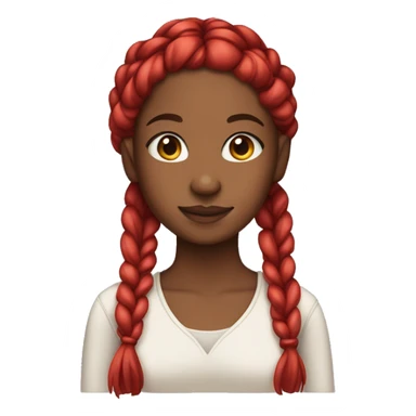 Brown skin girl with red braids sticker