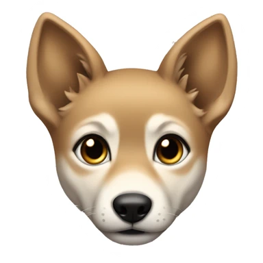 4 very short legs a light brown puppy-like wolf with black ears sticker