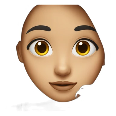 girl with long dark hair and a mole above the lips sticker