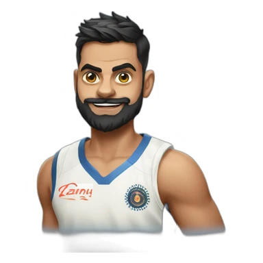 Virat Kohli wearing cat sticker