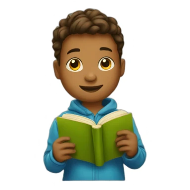 Young boy with book sticker