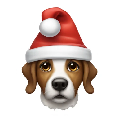 Dog with Santa hat sticker