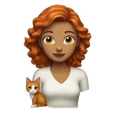 brunette with ginger cat sticker