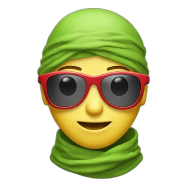 Alien with bandana,scarf and red shiny glasses glasses sticker