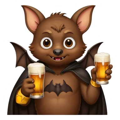 bat drinking beer sticker