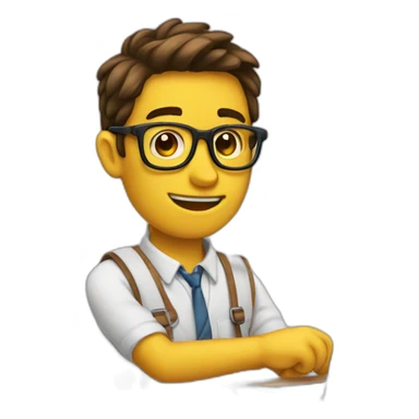 nerd diseñando un emoji sticker