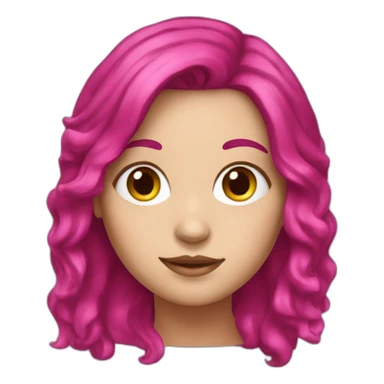 White girl with a magenta hair sticker