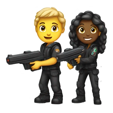 lasertag boy and girl sticker