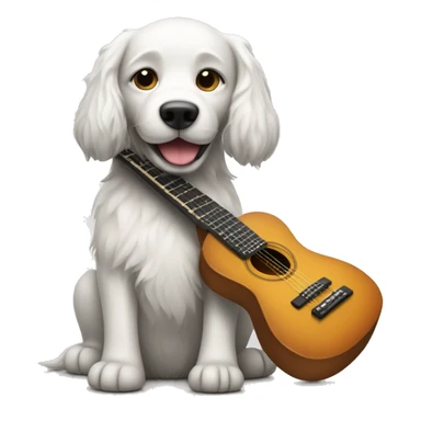 Dog with gitar sticker