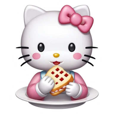 hello kitty eating sticker