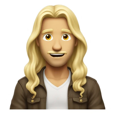 Hi res blonde long haired man shrugging exaggeratedly ￼ sticker