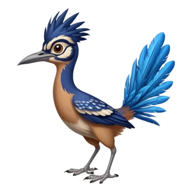 realistic roadrunner bird emoji, tail pointed down sticker