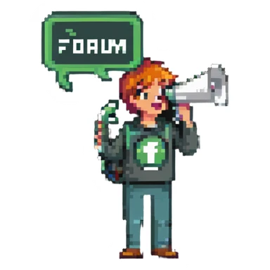 Whistle with megaphone, forum moderator logo sticker