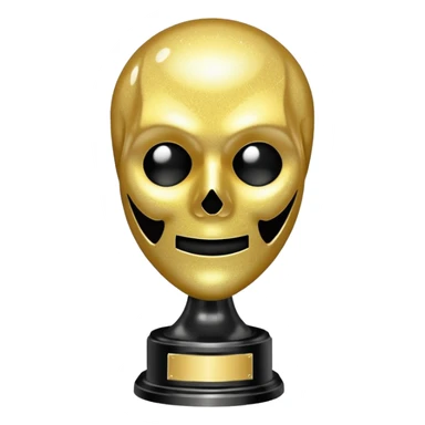 glitter trofeu com a cara do ghostface branco sticker