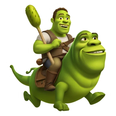 Shrek riding a pickle sticker