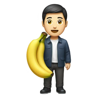 Korean man with a banana sticker