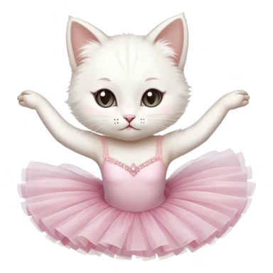 Ballerina white cat sticker