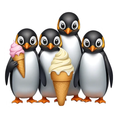 Penguins in Africa eat ice cream sticker