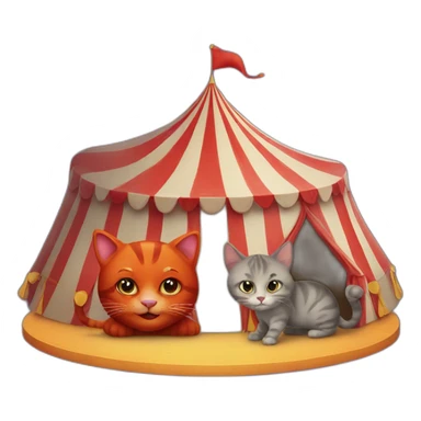 circus tent and a red cat  sticker