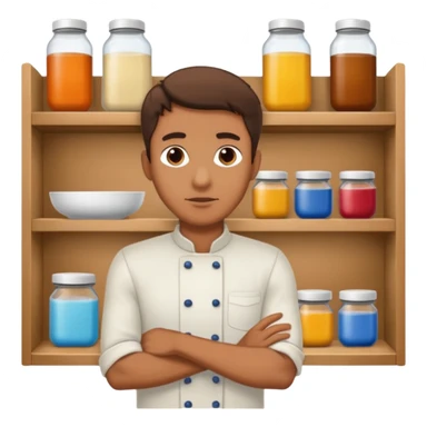 man looking at empty shelf in the kitchen sticker