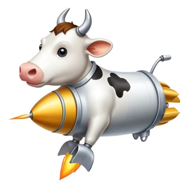 Cow on a rocket sticker