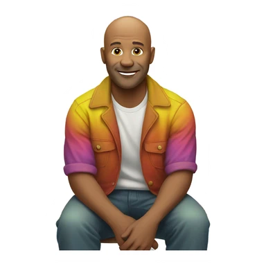 Bald guy on a rainbow  sticker