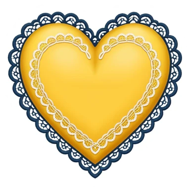 yellow heart with a lace border sticker