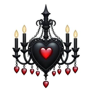 goth heart with a dark chandelier sticker