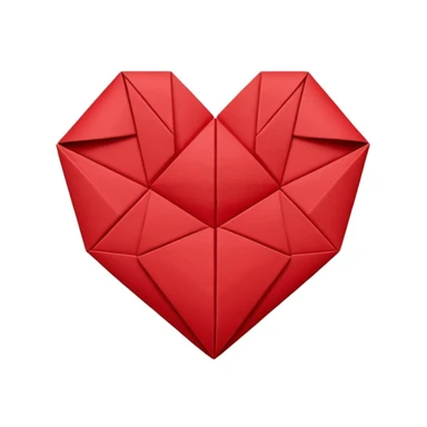 origami themed heart sticker