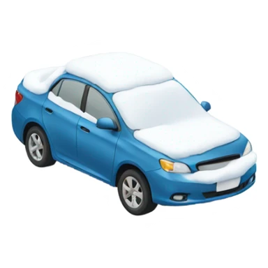 Car covered in snow sticker