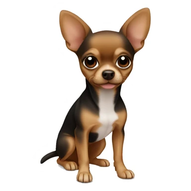 a brown chihuahua with black sticker