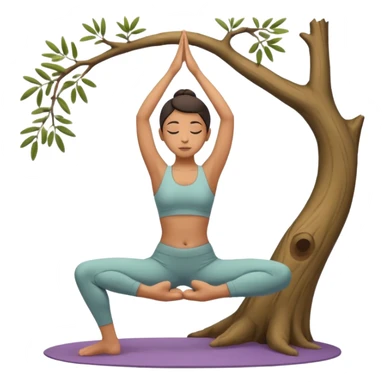 icon on the theme of yoga classes. image of a person in tree asana pose sticker