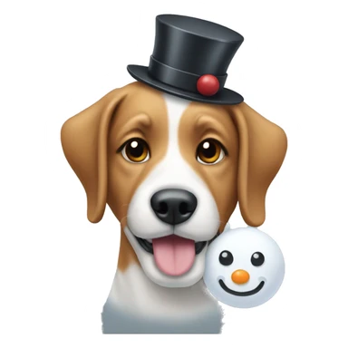 Dog with snowman sticker