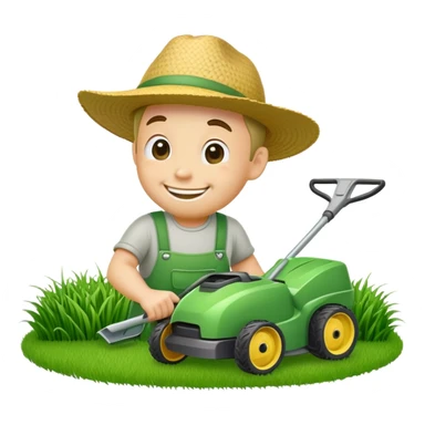 Lawn Mowing Character names grassy gus sticker