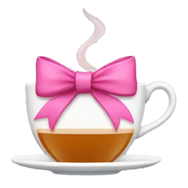 Cup of tea with pink bow sticker