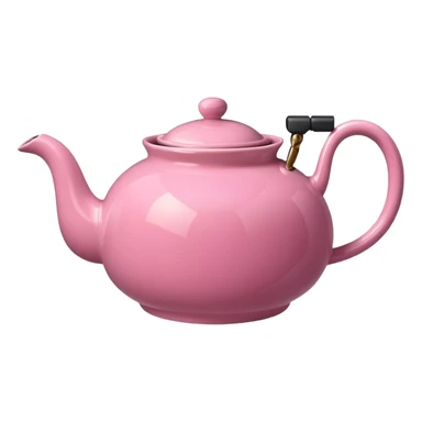 Pink steaming and boiling  tea pot with smoke sticker