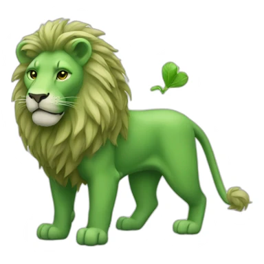 Green Lion with joint sticker