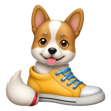 dog with shoes  sticker