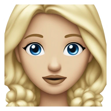 Blonde blue eyes princess big lips sticker