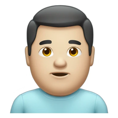 chubby man combover black hair wearing light blue shirt sticker